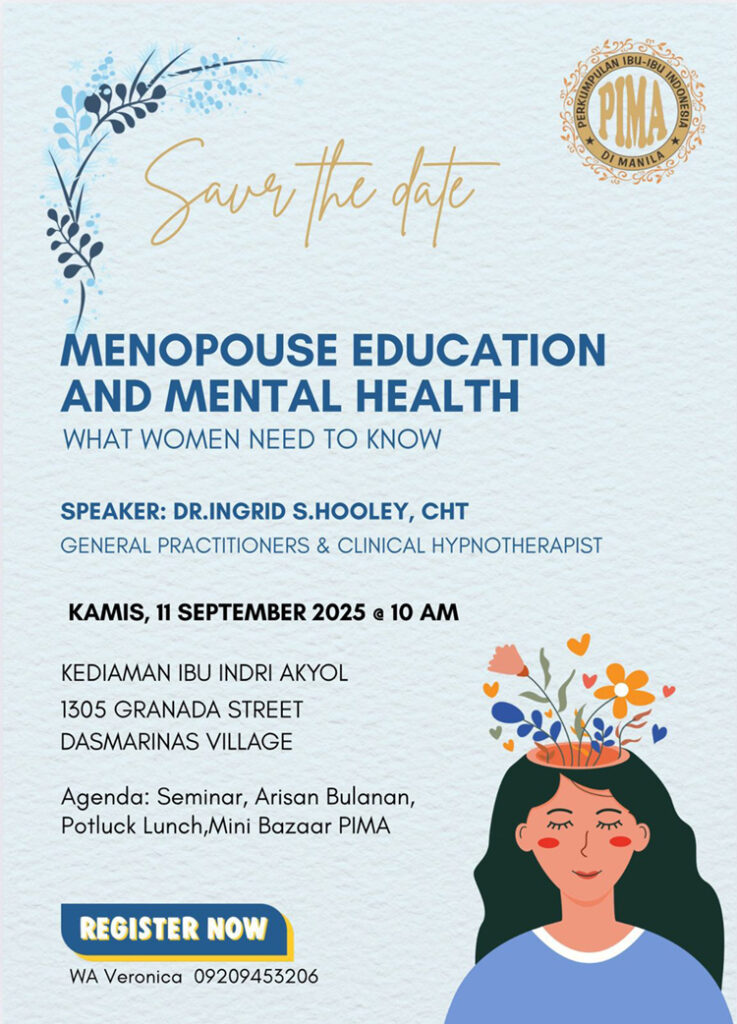 Promotion Banner Seminar Menopause Bersama PIMA - ICHII Hipnoterapi